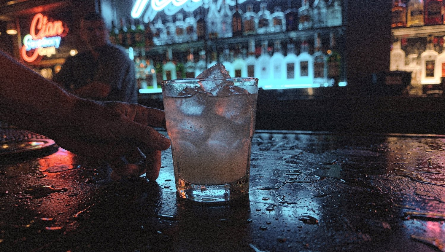 Cocktail on a bar top